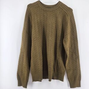 Hawker Rye Men's Green Medium Luxe Cable Knit Crewneck NWT